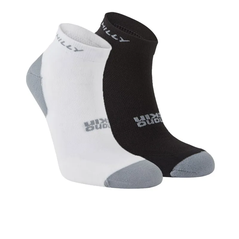 Hilly Active Quarter Running Socks in White/Black/Grey - Twin Pack