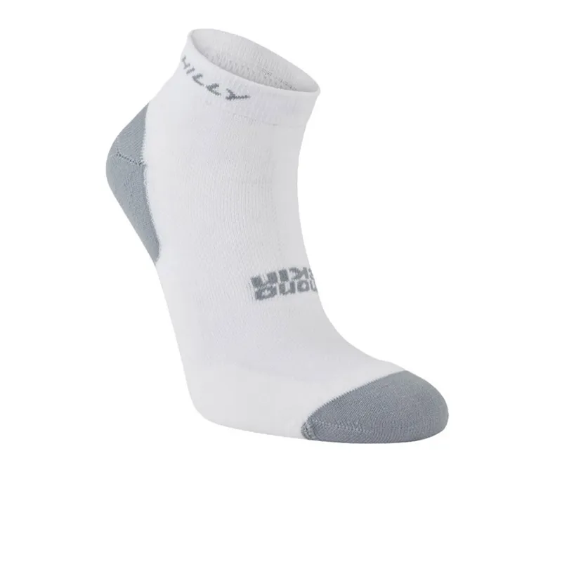 Hilly Active Quarter Running Socks in White/Black/Grey - Twin Pack-4