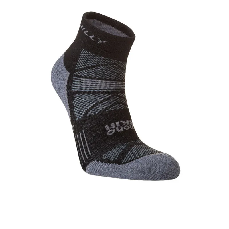 Ronhill Supreme Anklet Running Socks in Med Black/Grey Marl-5