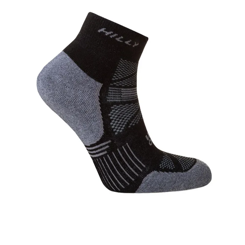 Ronhill Supreme Anklet Running Socks in Med Black/Grey Marl-4
