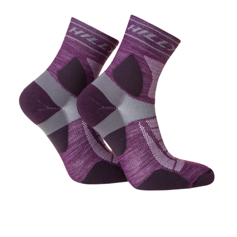 Hilly Trail Anklet Socks in Blackberry/Grey-2