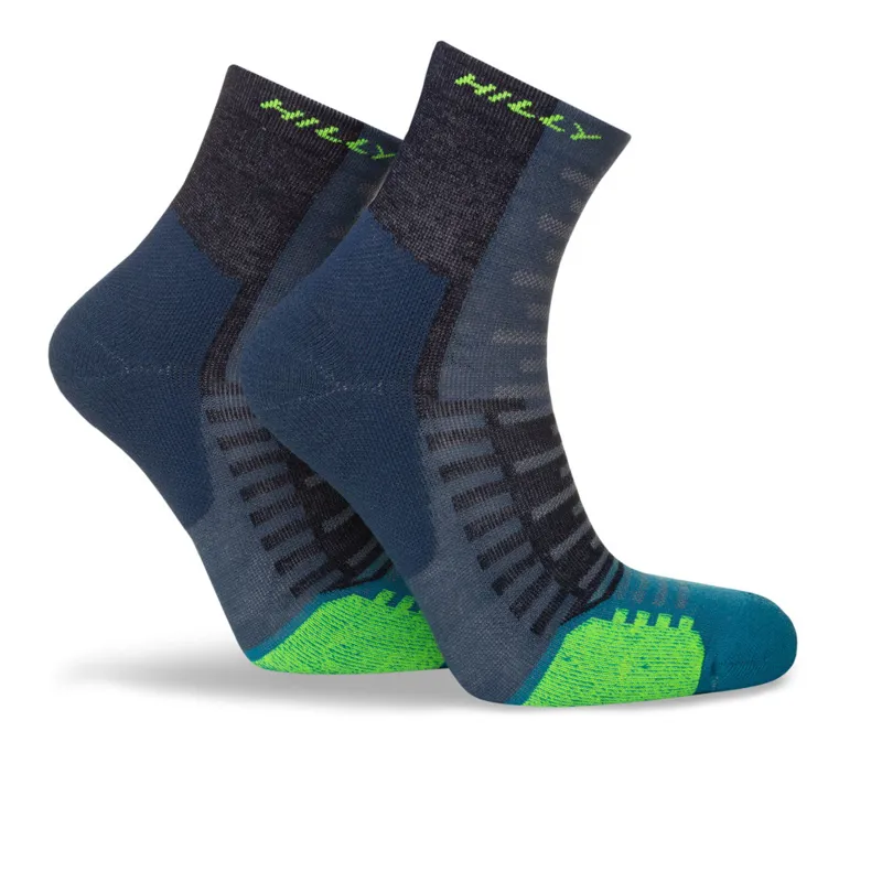 Hilly Active Anklet Min Cushion Running Socks in Denim/Teal