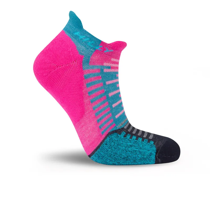 Hilly Active Socklet Running Socks in Min Fluo Pink/Teal-3
