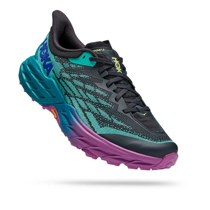 Hoka Men's' Speedgoat 5 Trail Running Shoes in Blue Graphite/ Kayaking-5
