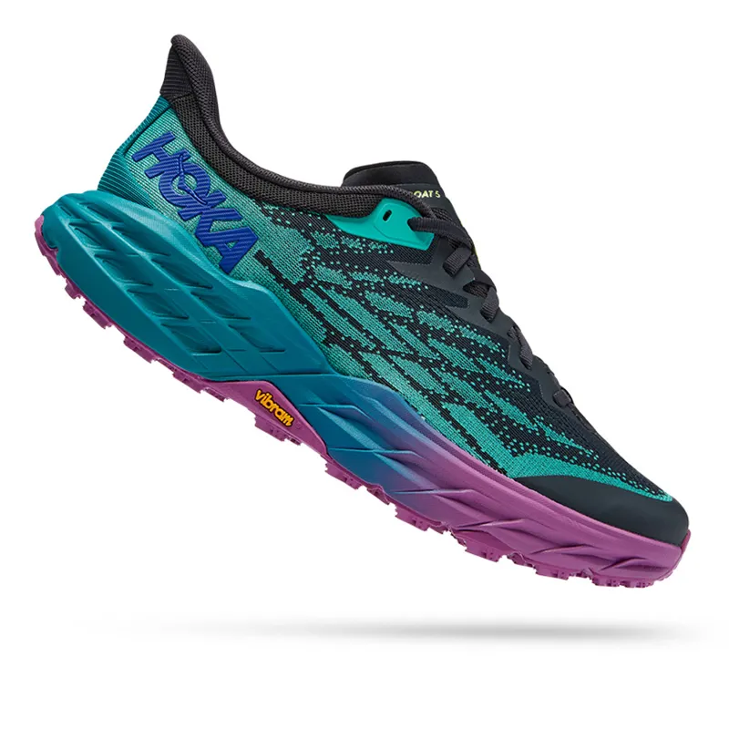 Hoka Men's' Speedgoat 5 Trail Running Shoes in Blue Graphite/ Kayaking-1