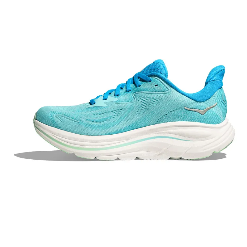 Hoka Women's Clifton 10 Running Shoes in  Skyward Blue / Cielo Blue -6