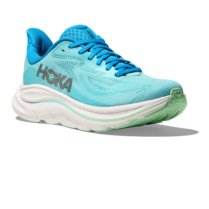 Hoka Women's Clifton 10 Running Shoes in  Skyward Blue / Cielo Blue -3
