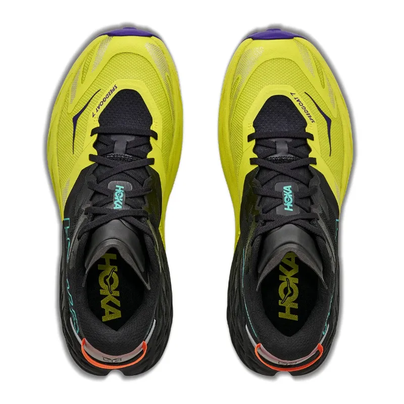Hoka Men's Speedgoat 7 Trail Running Shoes in Black/Hoka Citrus-3