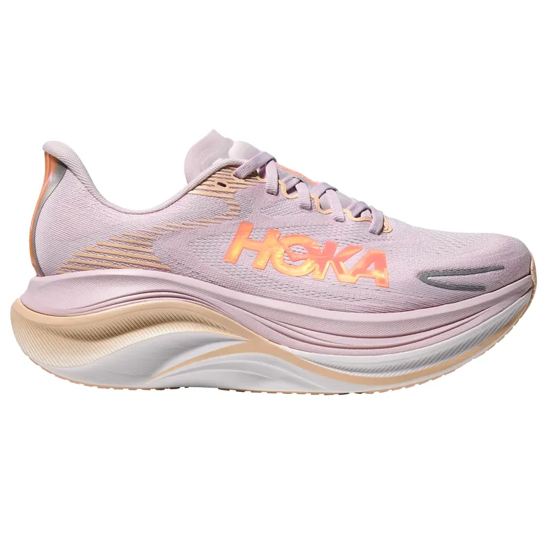 Hoka Women's Skyward X 2 Running Shoes in Lilac Cream / Tangerine Glow