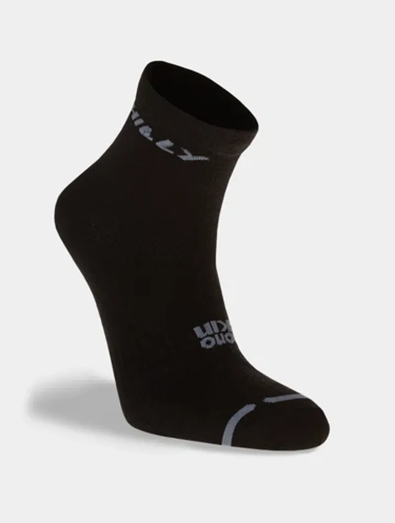 Hilly Active Anklet Zero Running Socks in Black/Grey-1