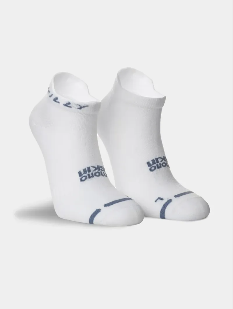 Hilly Anklet Active Zero Cushion Running Socks in White Grey