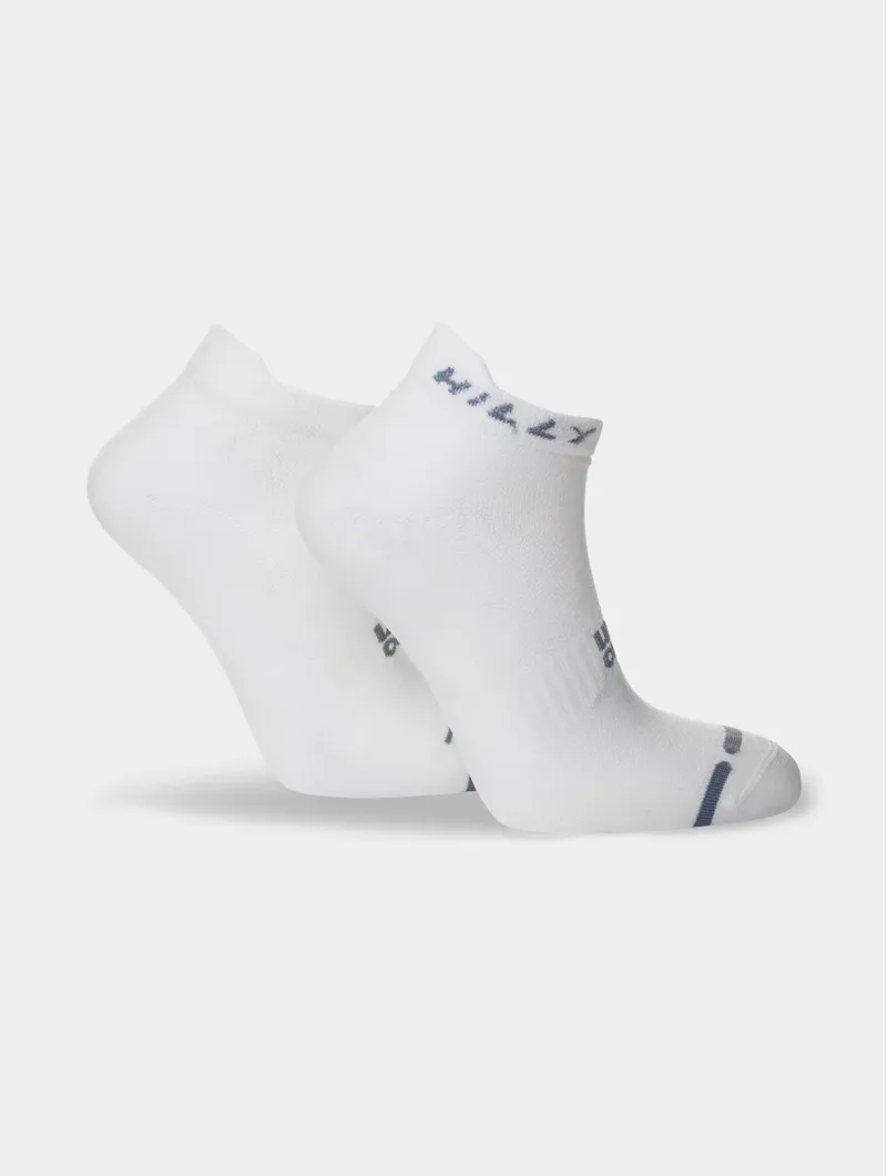 Hilly Anklet Active Zero Cushion Running Socks in White Grey-3