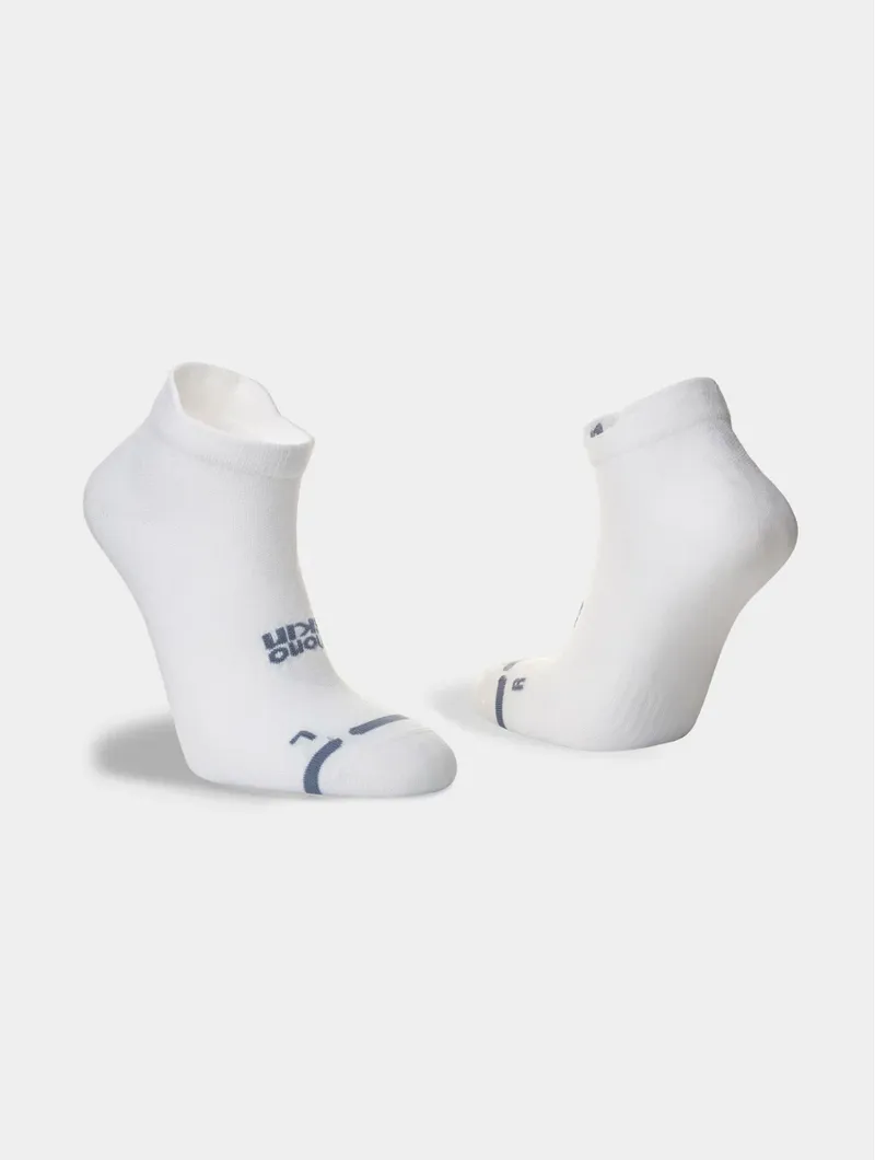 Hilly Anklet Active Zero Cushion Running Socks in White Grey-4