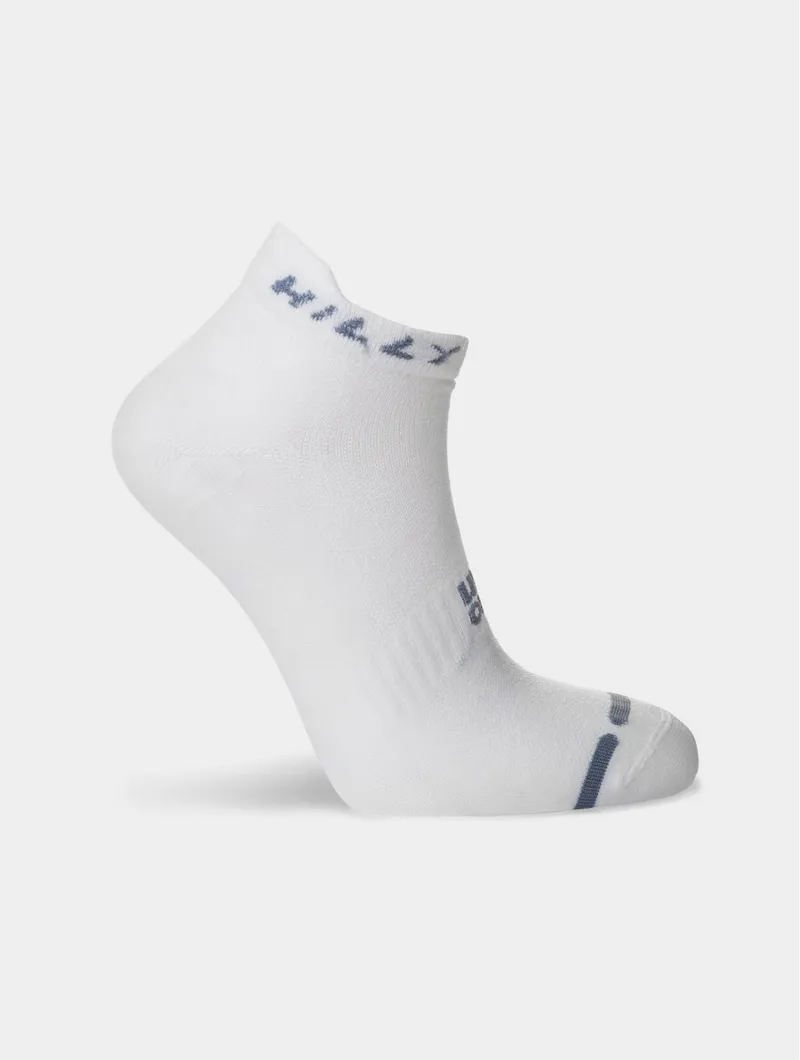 Hilly Anklet Active Zero Cushion Running Socks in White Grey-1