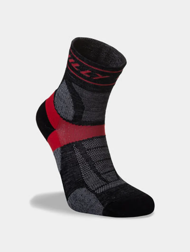 Hilly Trail Anklet XL Running Socks in Red/Black 