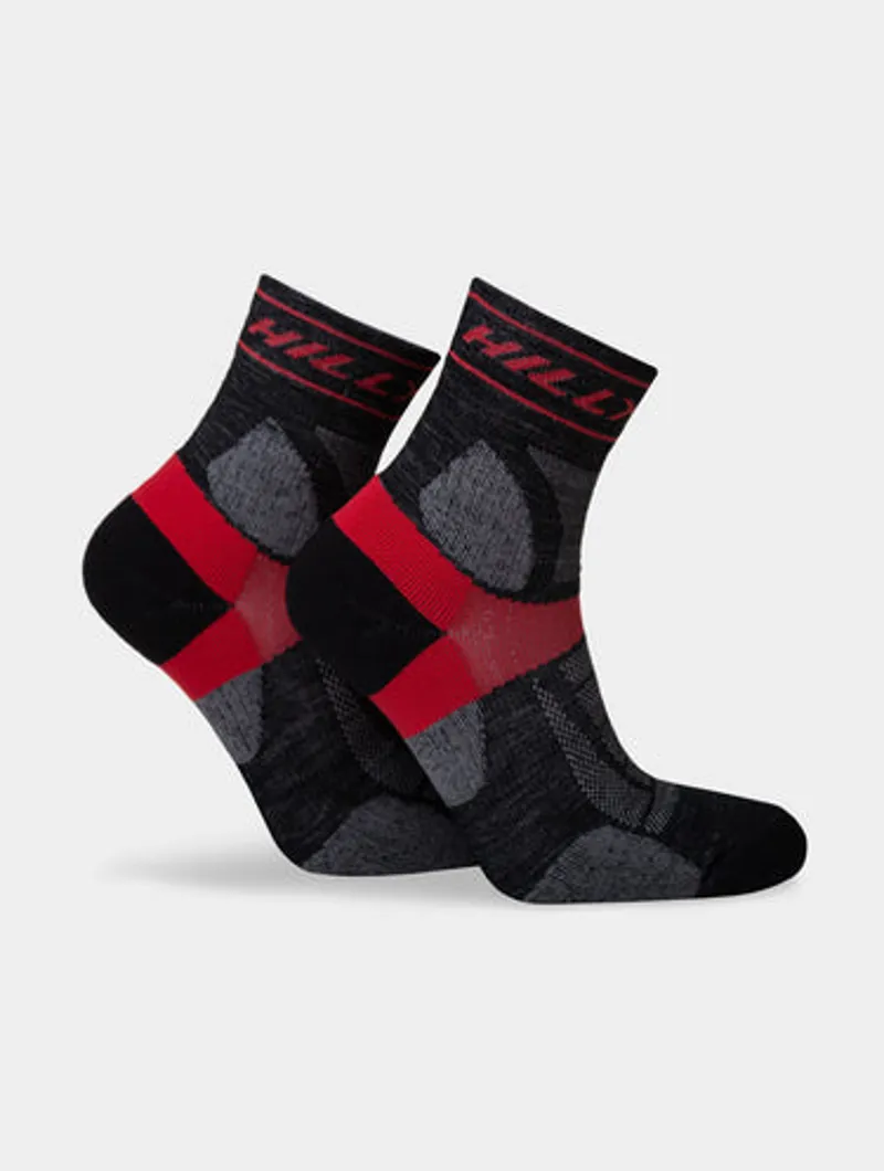 Hilly Trail Anklet XL Running Socks in Red/Black -2