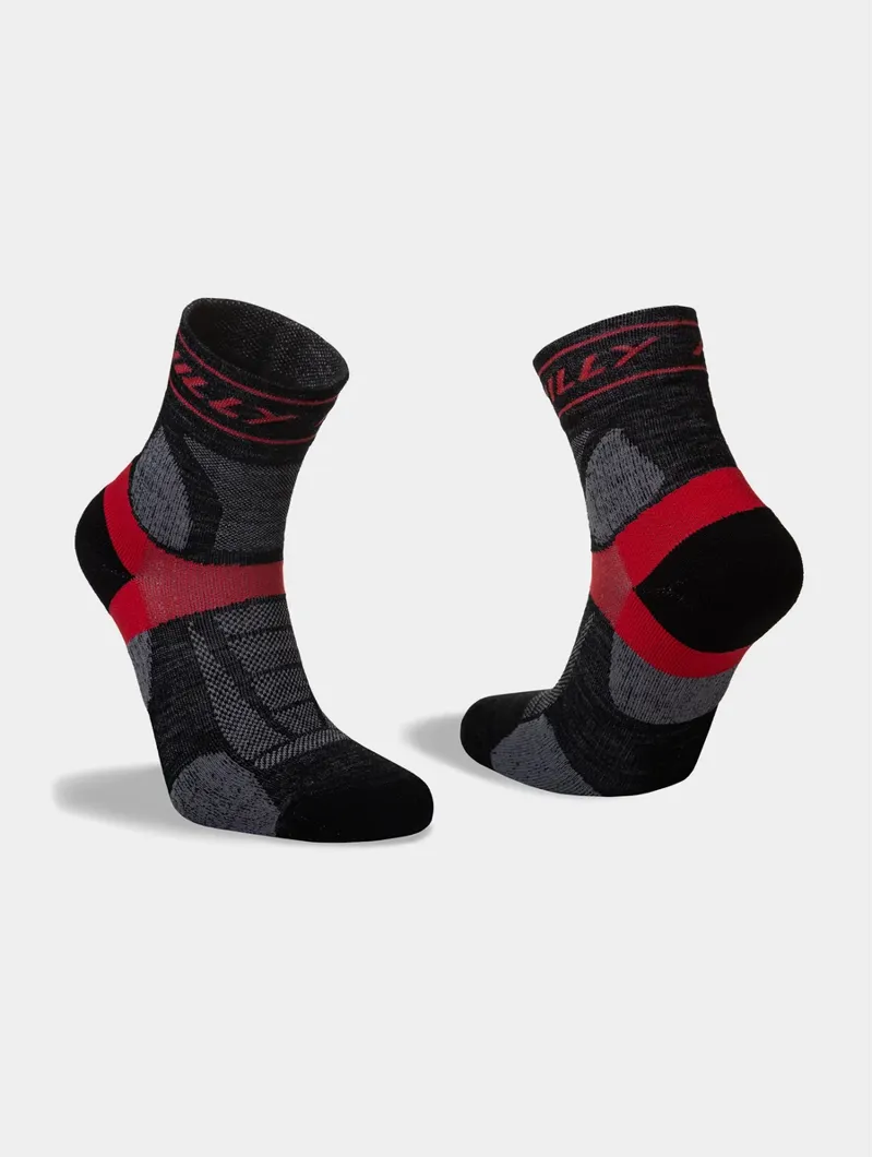 Hilly Trail Anklet XL Running Socks in Red/Black -3