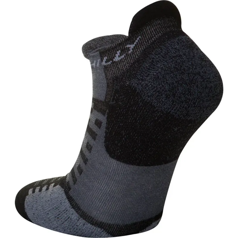 Hilly Active Socklet Running Socks in Black/Grey-4