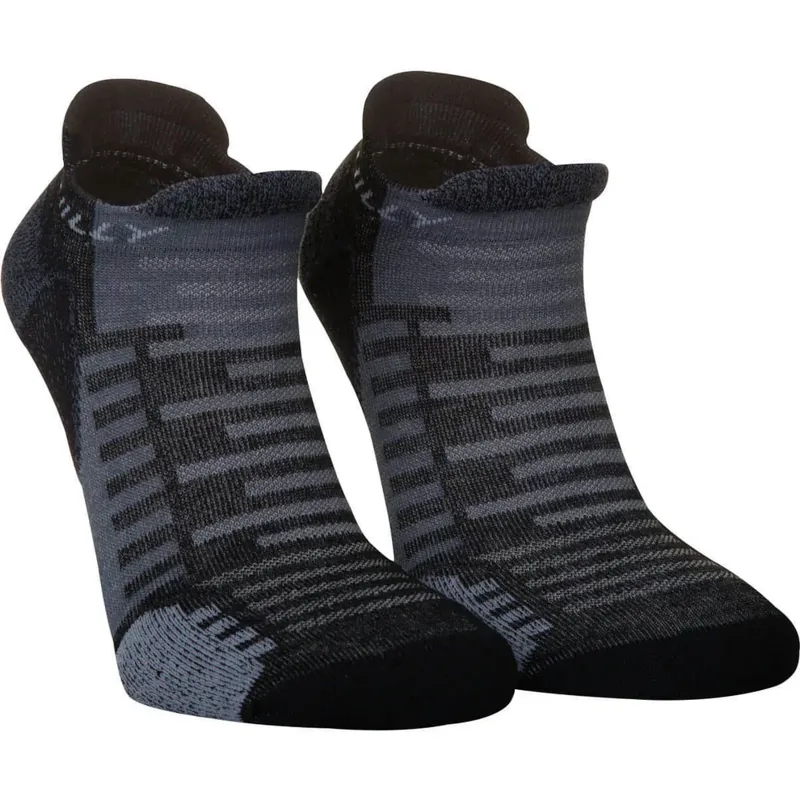Hilly Active Socklet Running Socks in Black/Grey