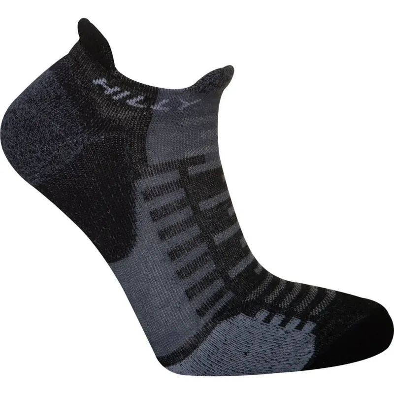 Hilly Active Socklet Running Socks in Black/Grey-3