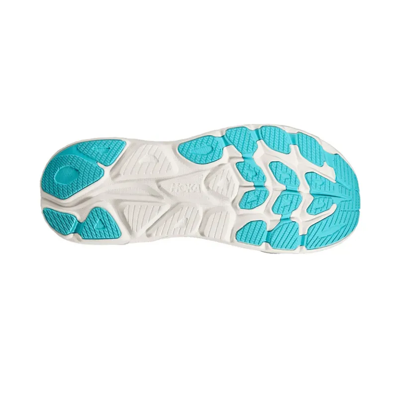 Hoka Men's Clifton 10 Running Shoes in White / Skyward Blue -1