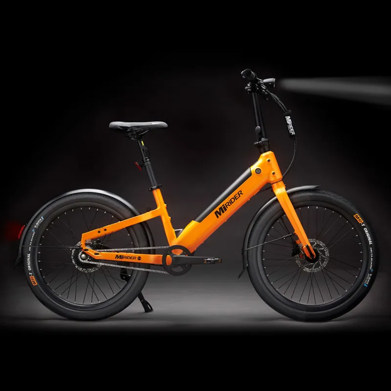 MiRiDER 24 Compact Step Through Electric Bike in Orange-5