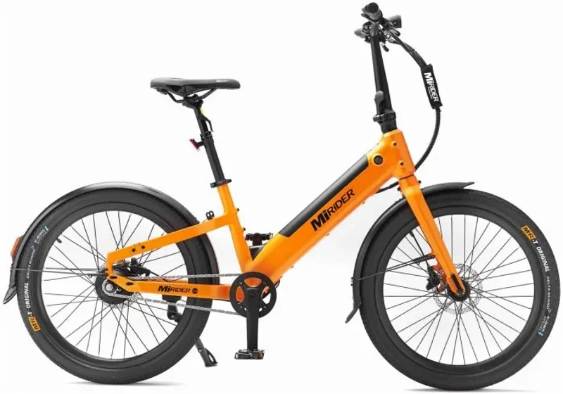 MiRiDER 24 Compact Step Through Electric Bike in Orange