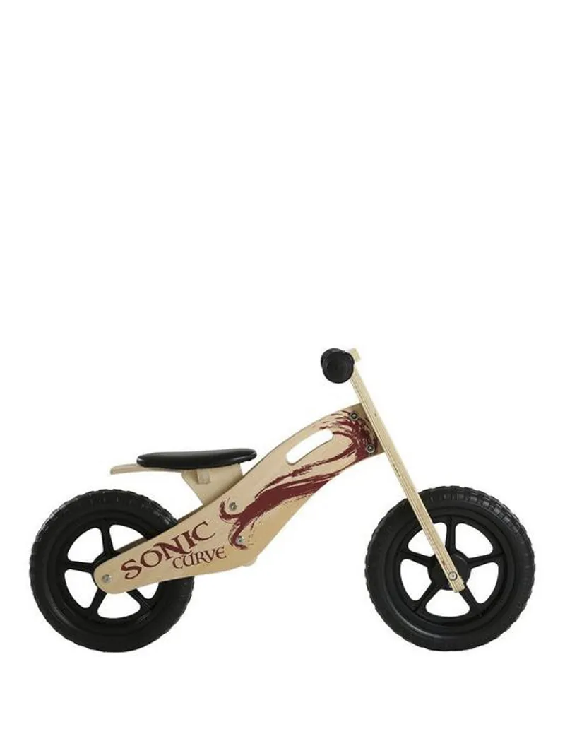Sonic Curve Unisex Wooden Balance Bike 10 inch