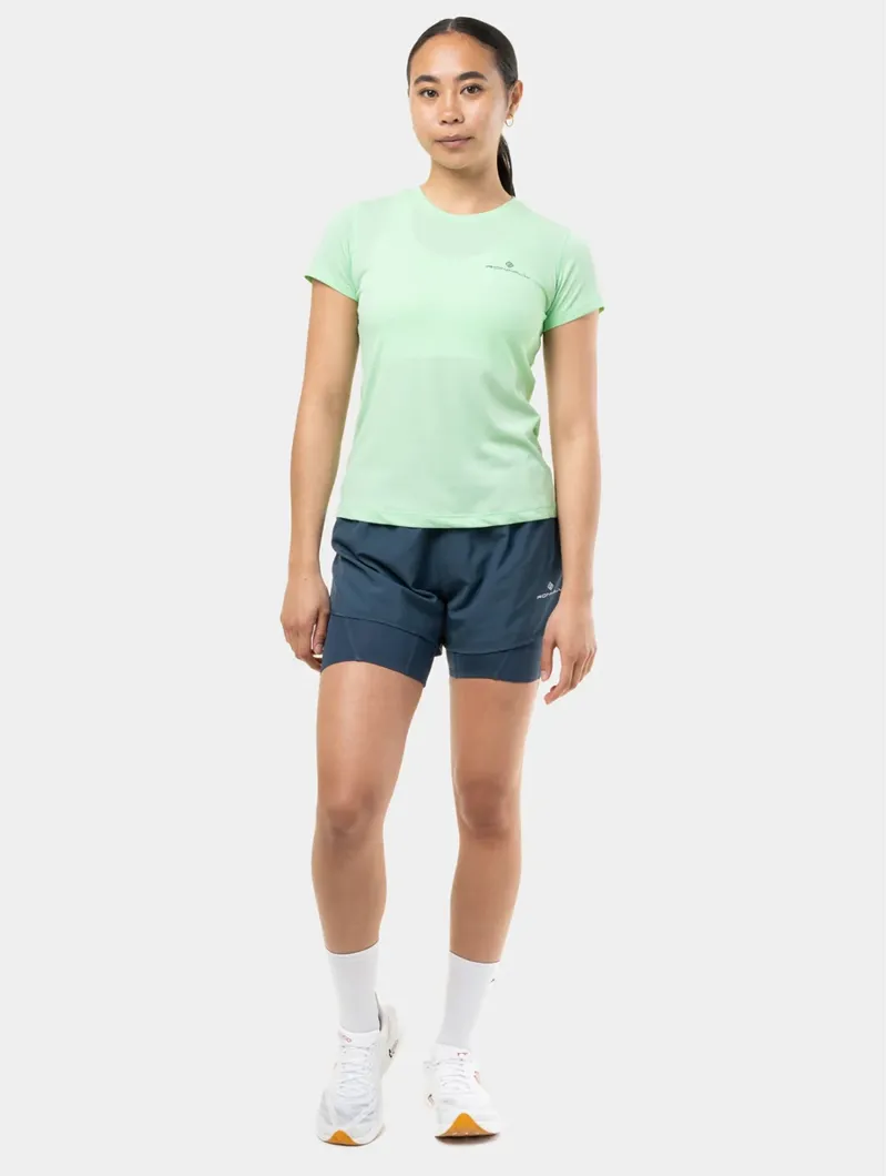 Ronhill Women's Core Twin Shorts For Running in Evening haze-3