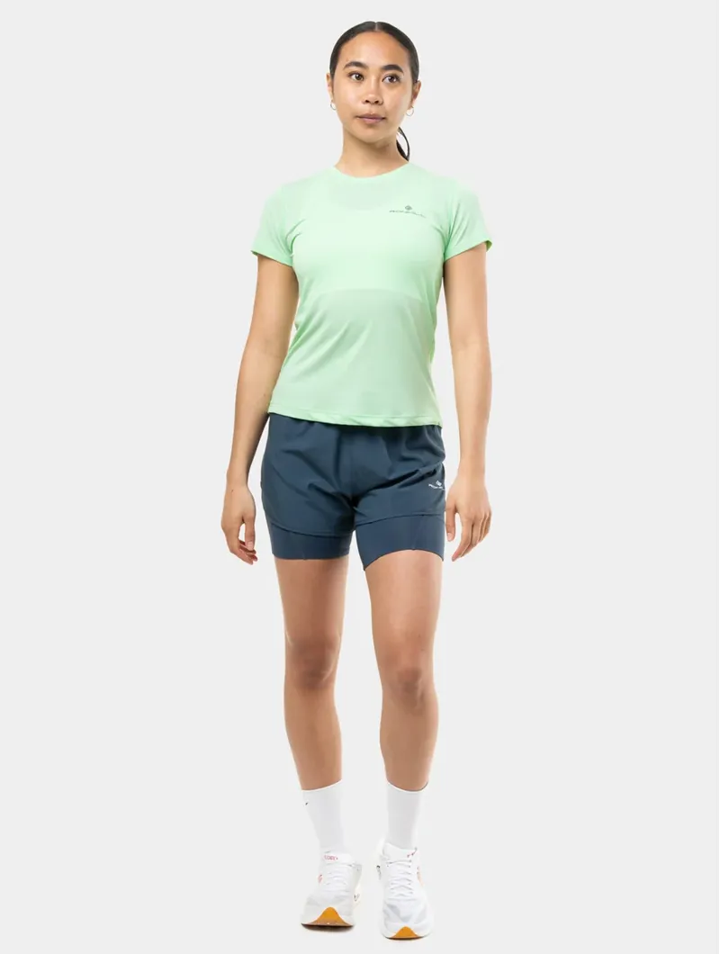Ronhill Women's Core Twin Shorts For Running in Evening haze-6