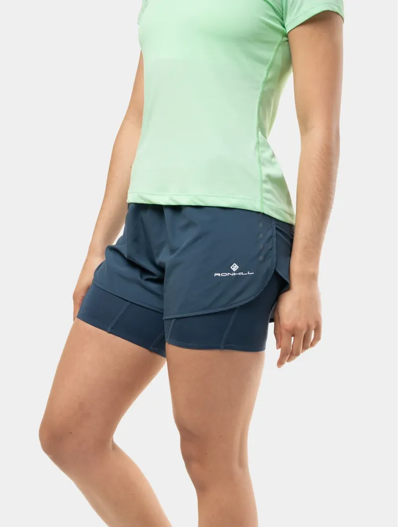 Ronhill Women's Core Twin Shorts For Running in Evening haze-8