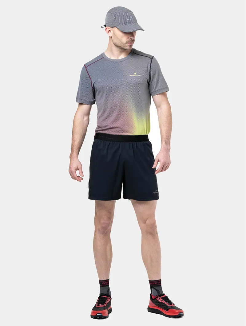 RonHill Men's Tech All-Terrain 5 Inch Running Shorts in All Black-10