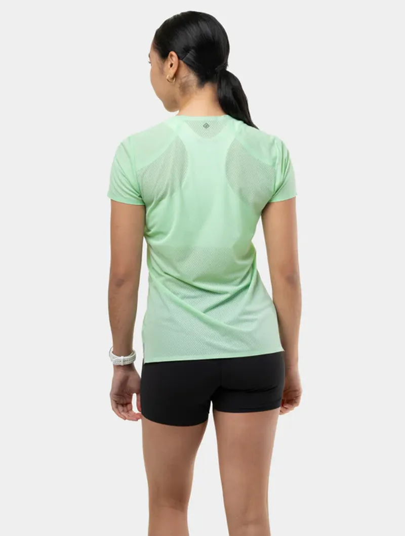 Ron Hill Women's Tech Race Short Sleeve T Shirt in Seafoam/Laurel-3