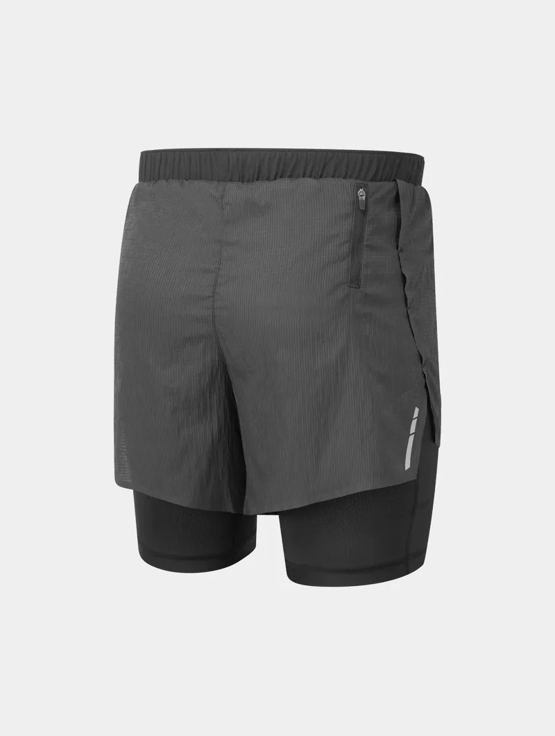 Ron Hill Men's Tech Race Twin Running Shorts in All Black-1