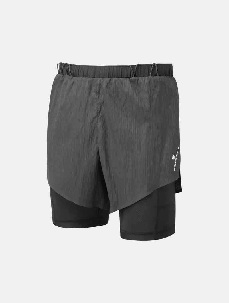 Ron Hill Men's Tech Race Twin Running Shorts in All Black-9