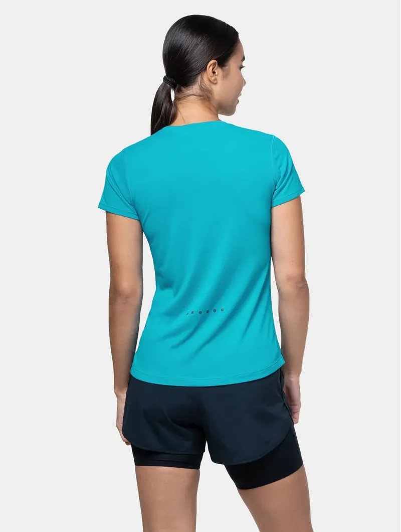 RonHill Women's Core Short Sleeve Running Top in Azure / Bright White-1