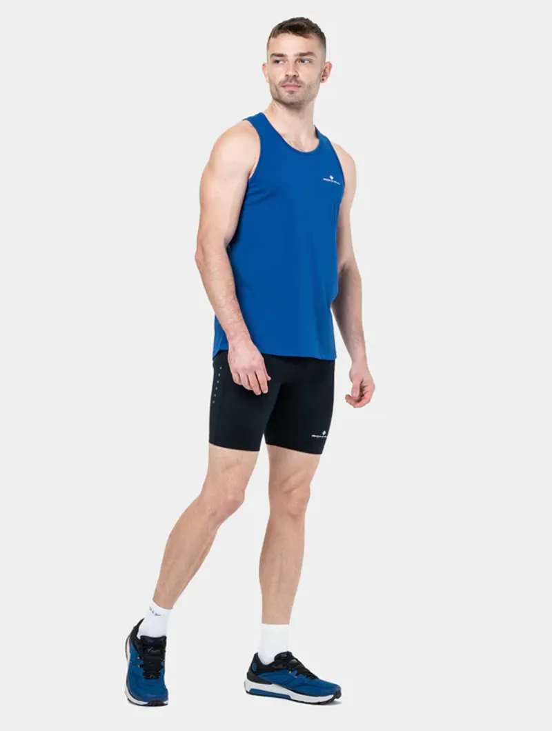 Ronhill Men's Tech Race Running Vest in  DarkCobalt FluoGreen-3