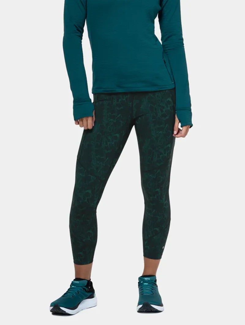 RonHill Women's Tech Crop Tight Running Leggings in Seaweed Medua-5