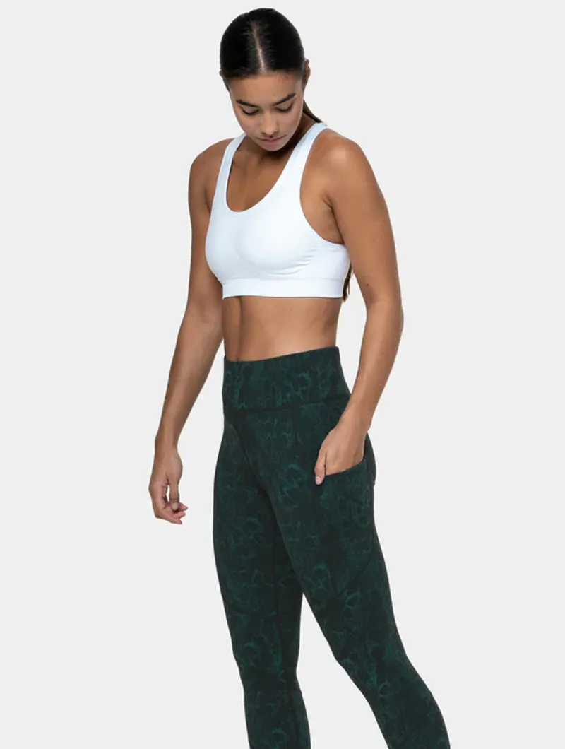 RonHill Women's Tech Crop Tight Running Leggings in Seaweed Medua-7