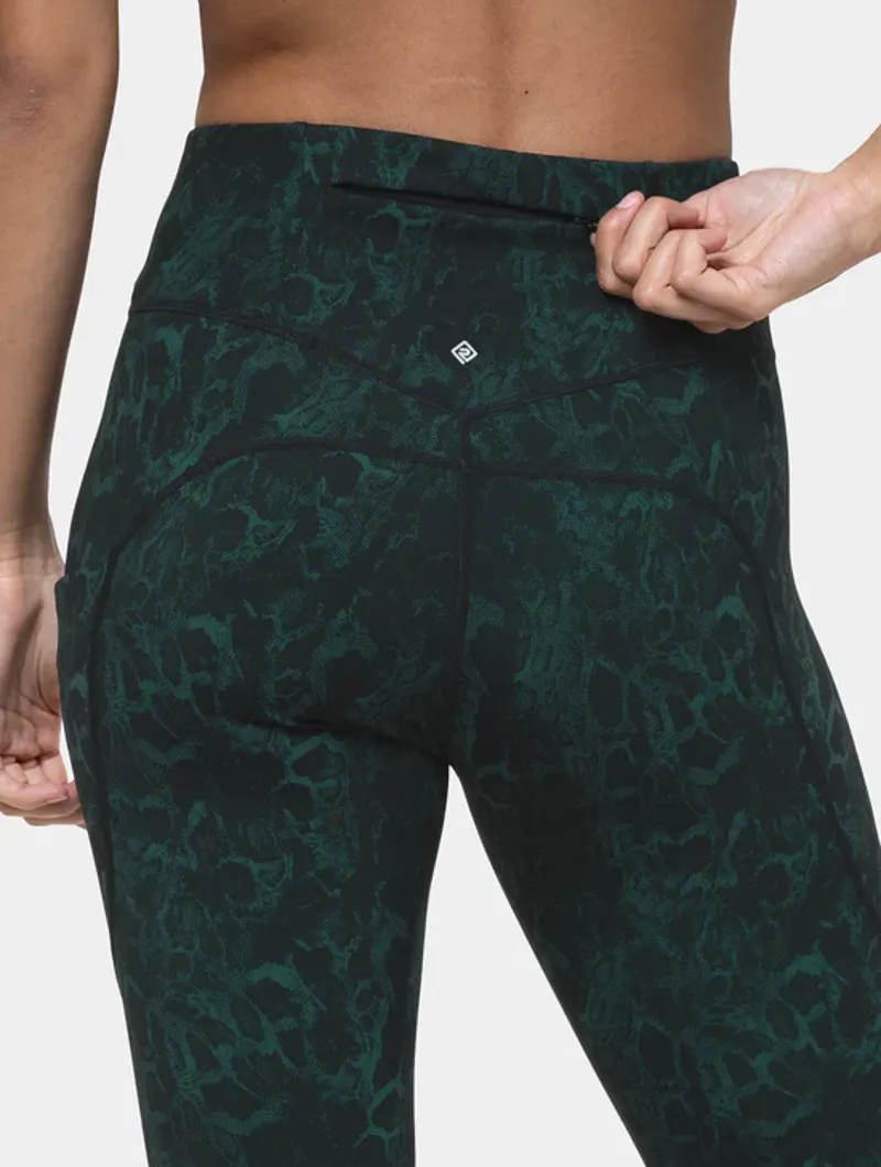 RonHill Women's Tech Crop Tight Running Leggings in Seaweed Medua-2