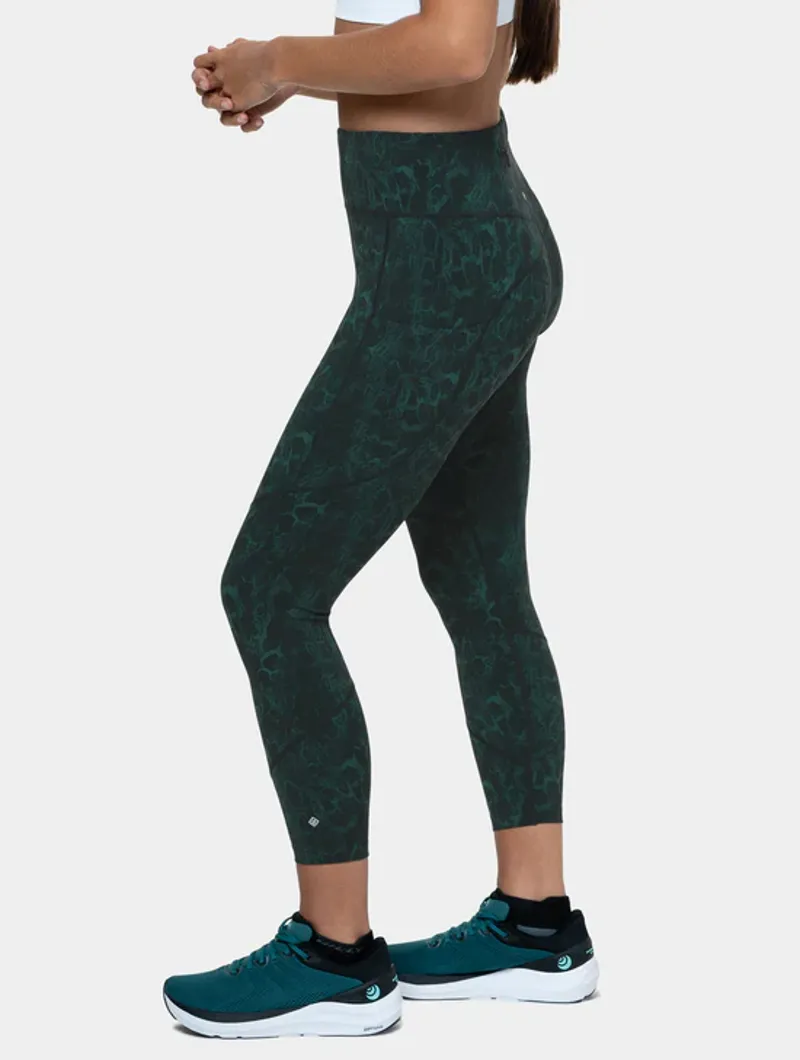 RonHill Women's Tech Crop Tight Running Leggings in Seaweed Medua-4