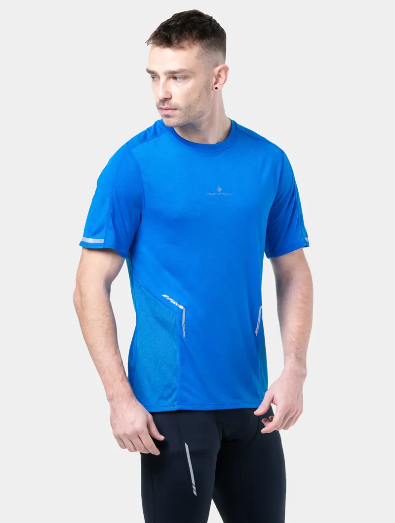 Ronhill Men's Tech Reflect Running Top in ElecBlueMarl/Reflect-4