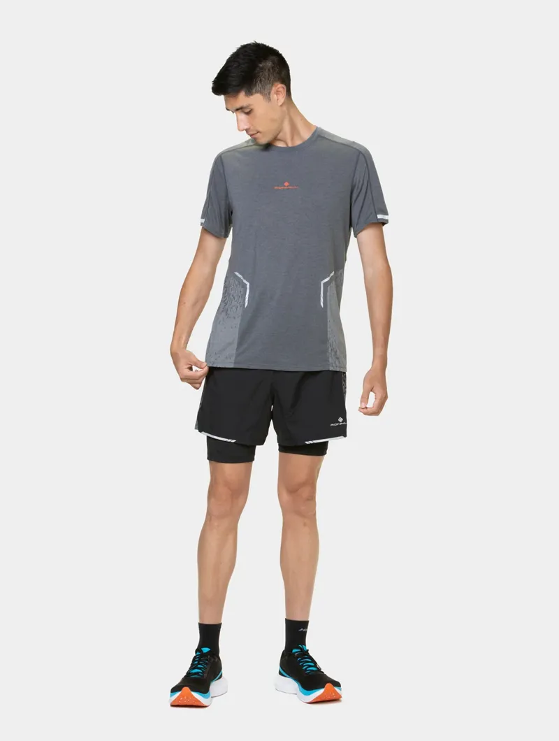 Ronhill Men's Tech Reflect Short-Sleeve T-Shirt in Iron Reflect-2