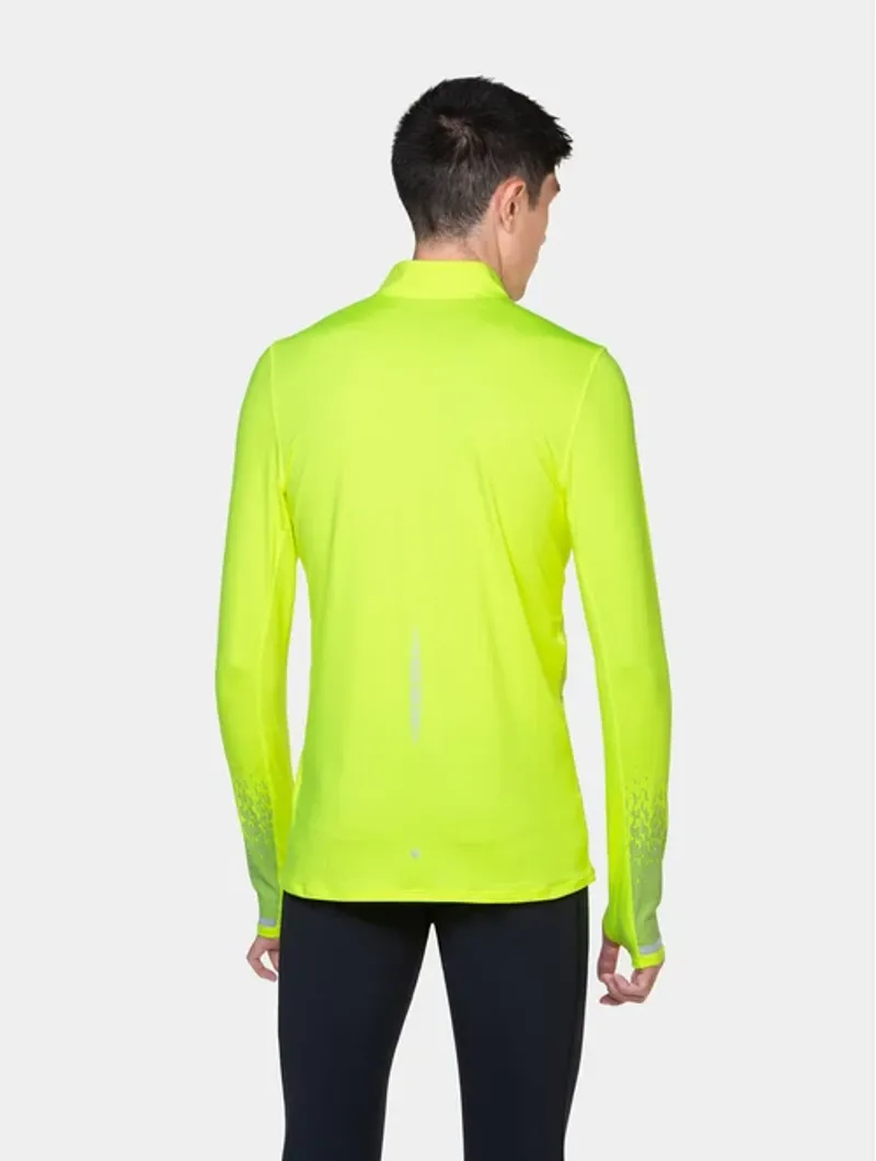 Ron Hill Men's Tech Reflect 1/2 Zip Running Top in Fluo Yellow/Reflect-2