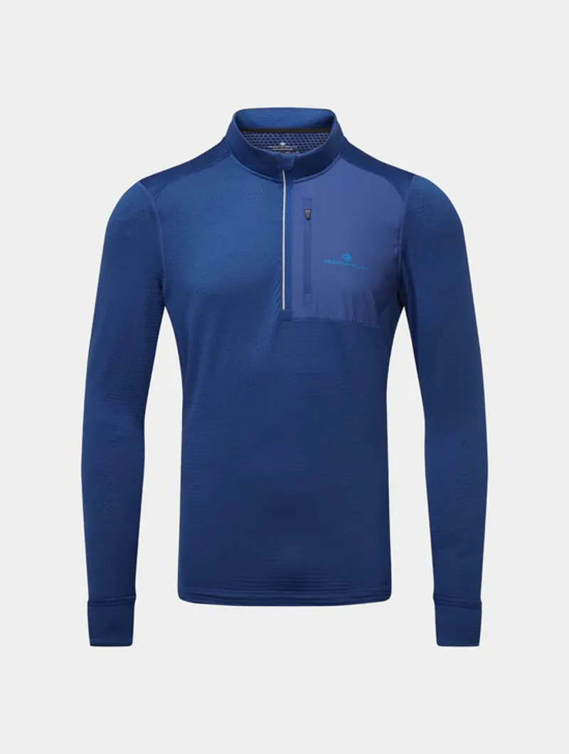 RonHill Men's Tech Winter Running Base Layer Top in Ocean/Blue-1