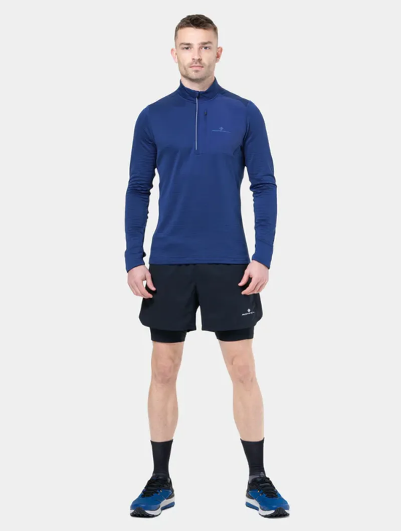 RonHill Men's Tech Winter Running Base Layer Top in Ocean/Blue-2