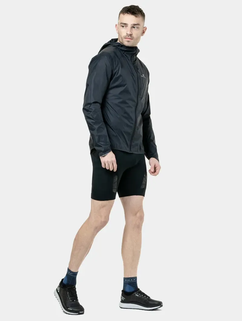 RonHill Men's Tech All-Terrain Running Jacket in All Black-1