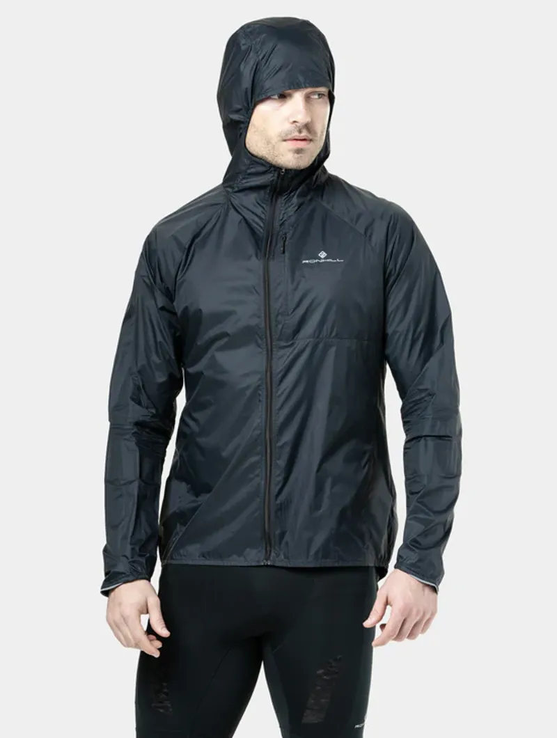 RonHill Men's Tech All-Terrain Running Jacket in All Black-5