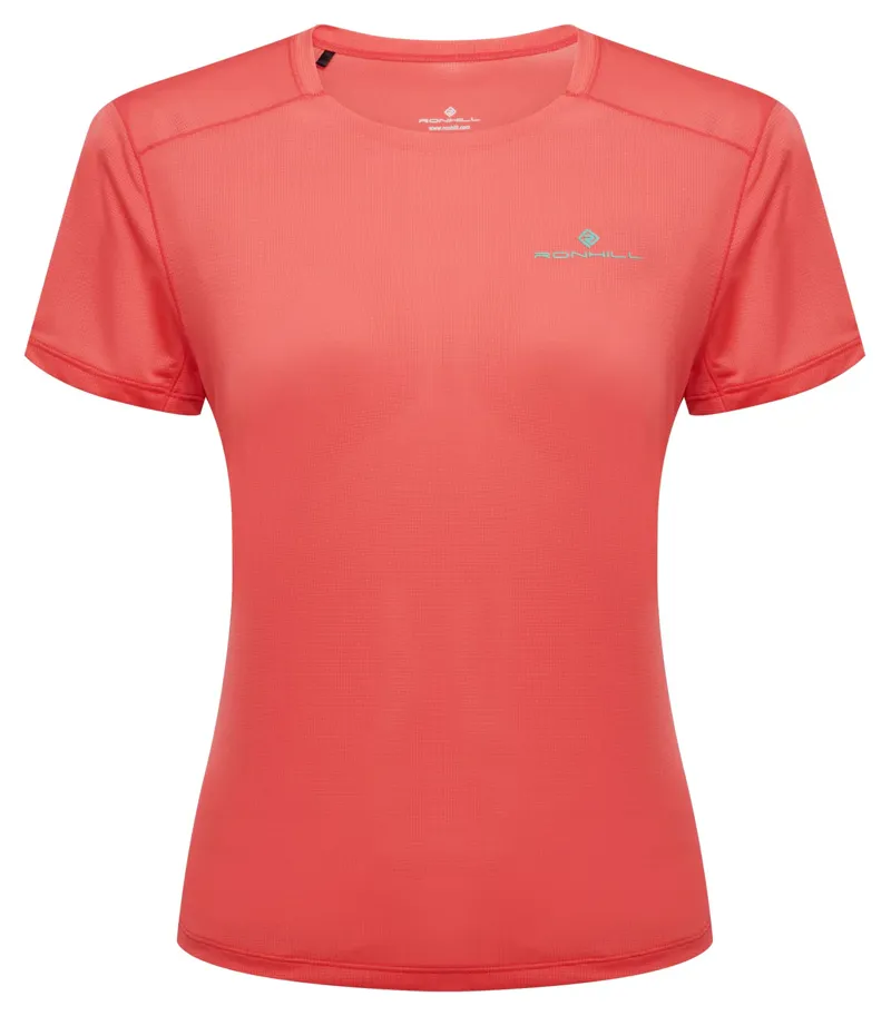 Ronhill Women's Tech Short Sleeved Running T Shirt in  Sorbet Sun/Florida-4