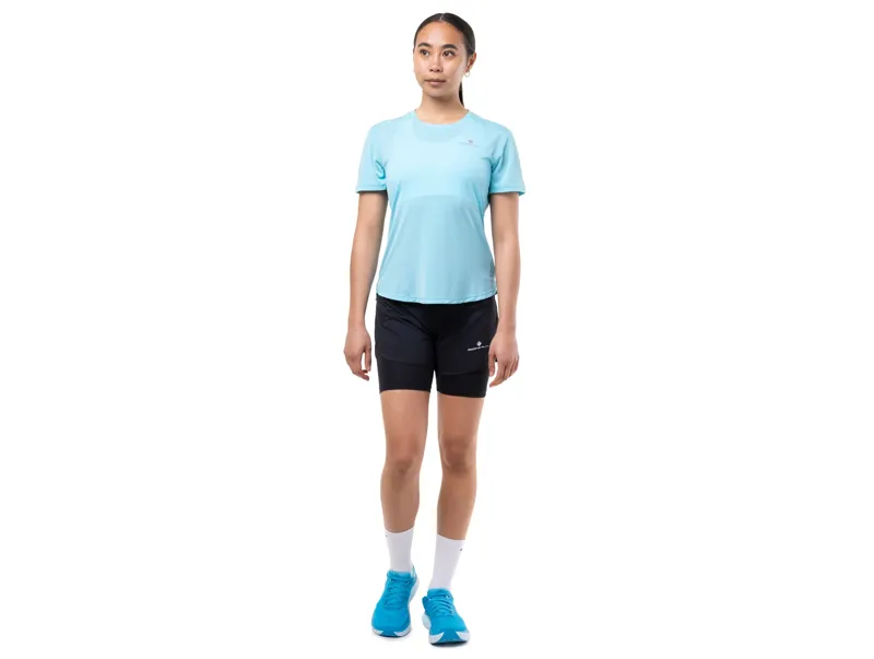 Ronhill Women's Tech Short Sleev Running Top in Larimar/Exuberance-4